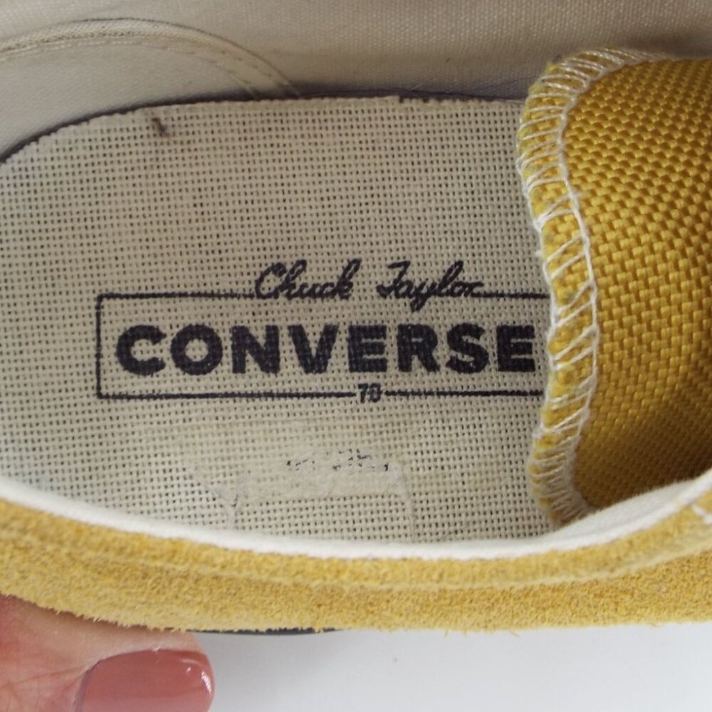 Converse Chuck Taylor All Star Men's Mustard Suede Low Top Sneakers - Picture 9 of 10